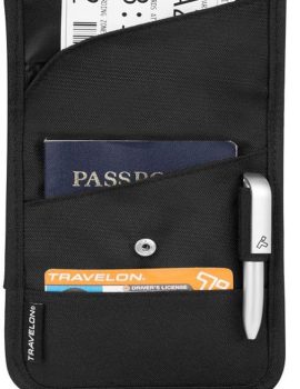 Folding Id and Boarding Pass Holder, Black, One Size